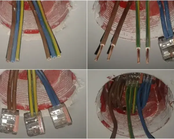 Instalacja elektryczna: jaki kabel do gniazdek? Widać przygotowane do podłączenia przewody w puszkach instalacyjnych.